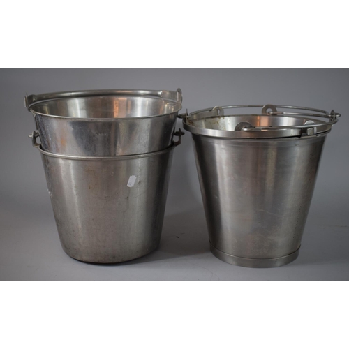 108 - Four Stainless Steel Buckets