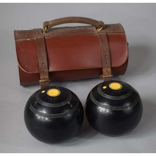 72 - A Leather Cased Set of Bowls by Thomas Taylor, Glasgow