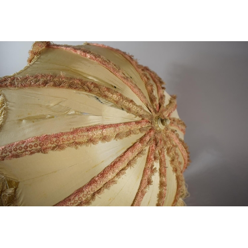 221 - A Victorian Ivory Handled Ladies Silk Parasol, Some Tears to Canopy