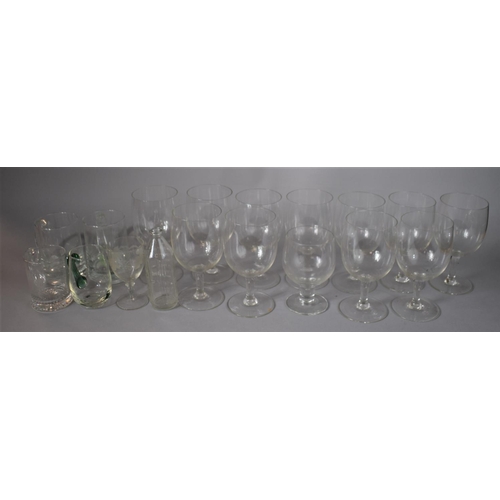 309 - A Collection of Three Cut Glass Decanters (Unrelated Stoppers) Together with a Collection of Drinkin... 