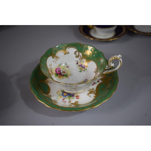 281 - A Collection of Ceramics to Include Two Coalport Cobalt, Gilt and Floral Hand Painted Cabinet Cups a... 