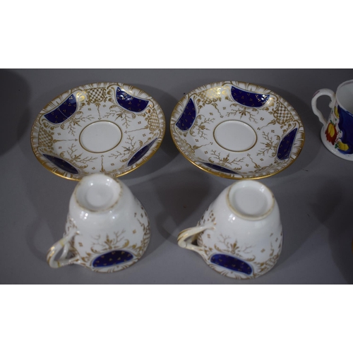 281 - A Collection of Ceramics to Include Two Coalport Cobalt, Gilt and Floral Hand Painted Cabinet Cups a... 