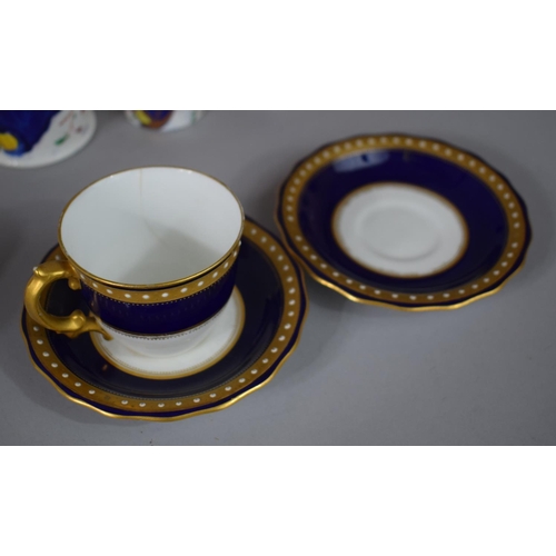 281 - A Collection of Ceramics to Include Two Coalport Cobalt, Gilt and Floral Hand Painted Cabinet Cups a... 