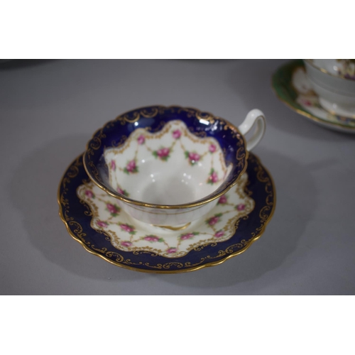 281 - A Collection of Ceramics to Include Two Coalport Cobalt, Gilt and Floral Hand Painted Cabinet Cups a... 