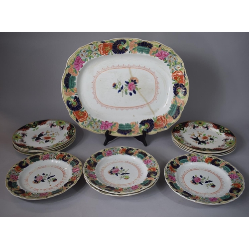 275 - A Collection of Masons Dinnerwares to Include Plates and Meat Plate (Hairline) Together with a Colle... 