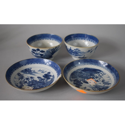 264 - A Collection of Four Pieces of Chinese Export, c. 1816, Blue and White, to Include Bowls and Tea Bow... 