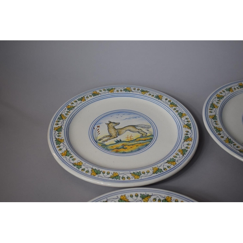 251 - A Collection of Eight Italian Faience Plates by Grazia-Deruta for Georgina Cooke Interiors with Game... 