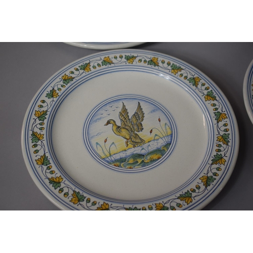 251 - A Collection of Eight Italian Faience Plates by Grazia-Deruta for Georgina Cooke Interiors with Game... 