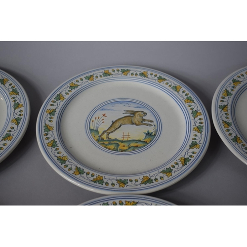 251 - A Collection of Eight Italian Faience Plates by Grazia-Deruta for Georgina Cooke Interiors with Game... 