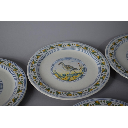 251 - A Collection of Eight Italian Faience Plates by Grazia-Deruta for Georgina Cooke Interiors with Game... 