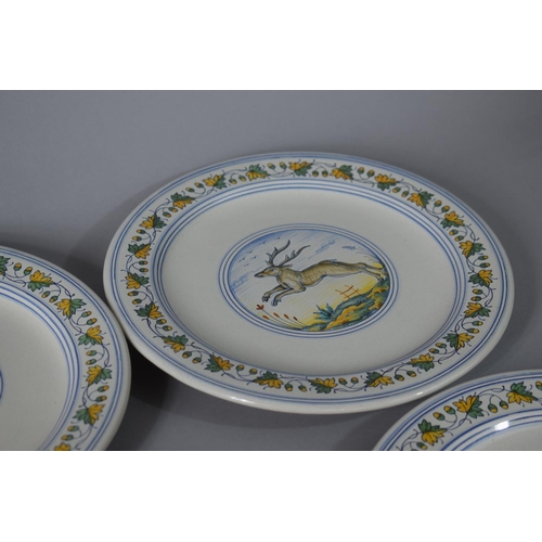 251 - A Collection of Eight Italian Faience Plates by Grazia-Deruta for Georgina Cooke Interiors with Game... 