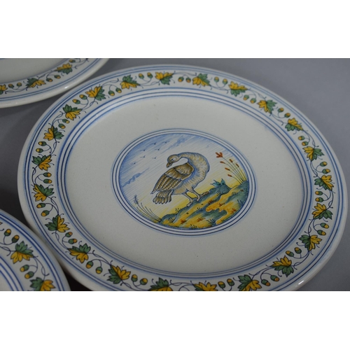 251 - A Collection of Eight Italian Faience Plates by Grazia-Deruta for Georgina Cooke Interiors with Game... 