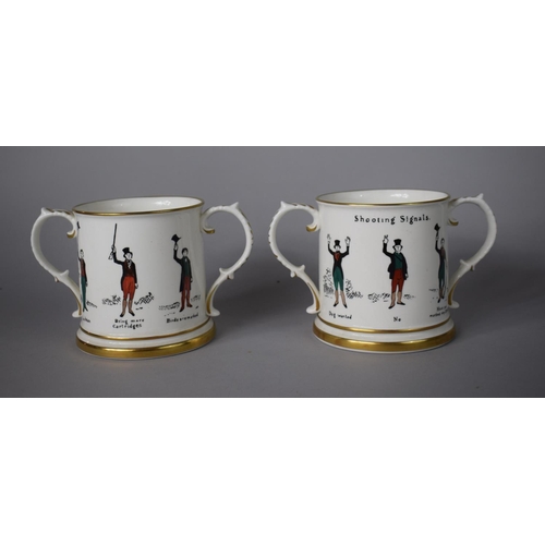 249 - Two Minoprio Reproduction Loving Mugs with 'Shooting Signals' Decoration Together with a 19th Centur... 