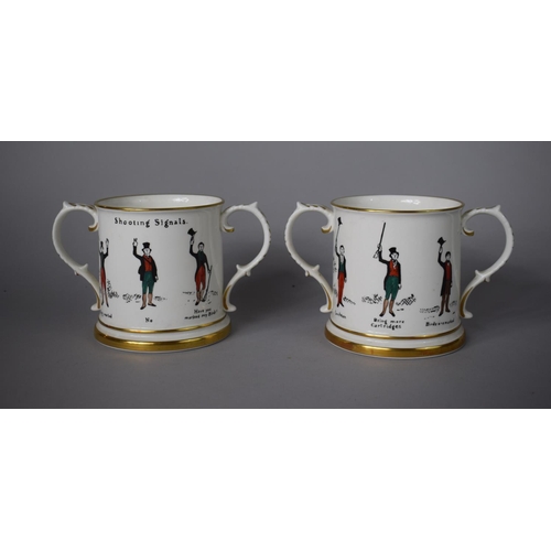 249 - Two Minoprio Reproduction Loving Mugs with 'Shooting Signals' Decoration Together with a 19th Centur... 