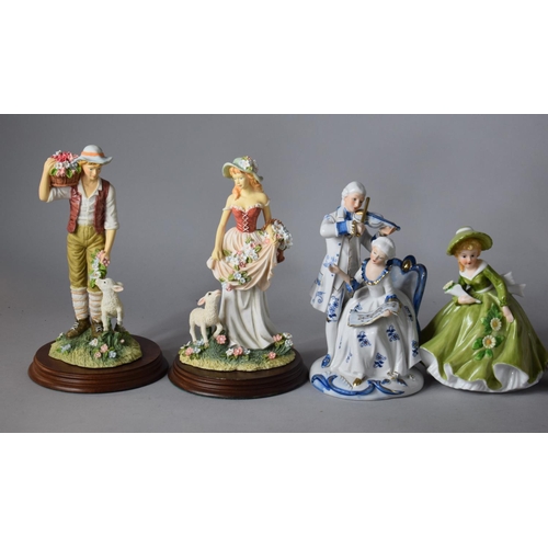 283 - A Collection of Resin and Ceramic Figural Ornaments to Include Pair of Leonardo Figures 'The Good Li... 