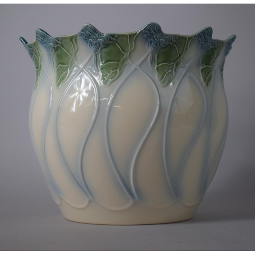 252 - A Late 20th Century Art Nouveau Style Blakeney Pottery Jardiniere, 22cms High