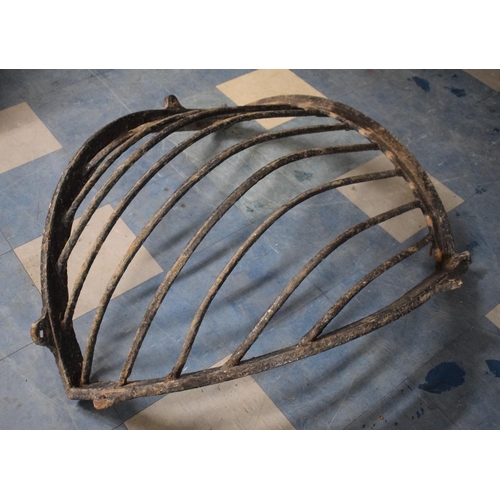 369 - A 19th Century and Heavy Cast Iron Corner Hay Rack, 100cms High