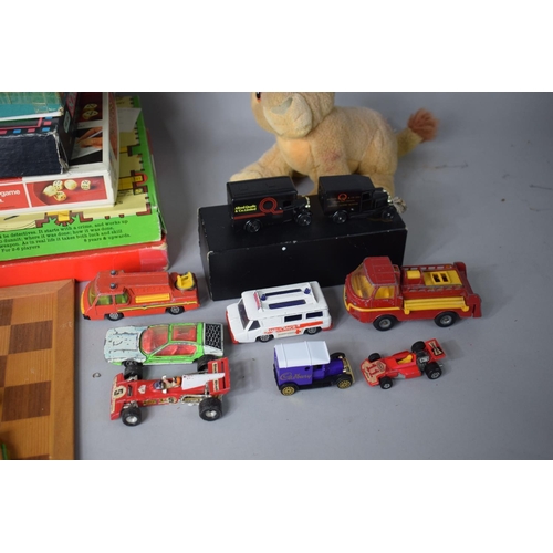180 - A Collection of Board Games Etc. Together with a Collection of Diecast Playworn Toys to Include Corg... 
