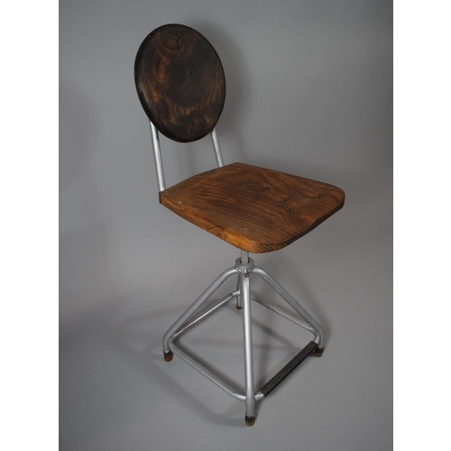 104 - A Vintage Metal Framed Fixed Office Chair