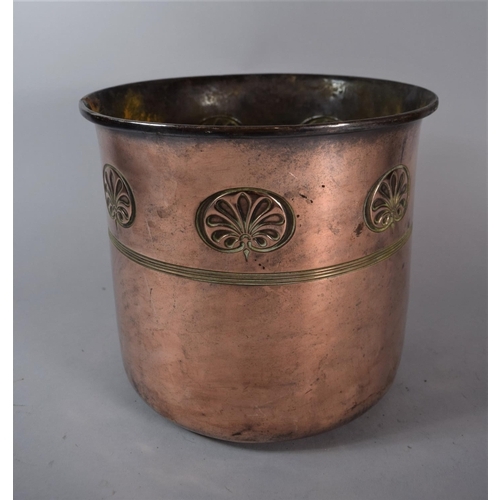 94 - A Vintage Arts and Crafts Style Copper Bucket by Joseph Sankey and Sons, Stamped with a '9', 23cms D... 