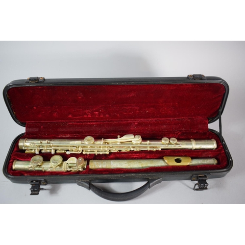 57 - A Cased Vintage Silver Plated Flute by Odyssey