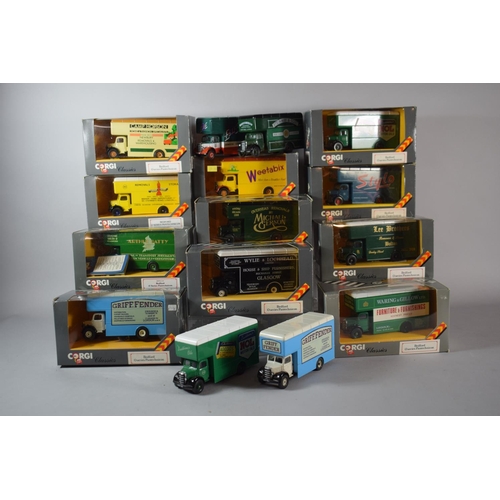 171 - A Collection of 15 Boxed and Unboxed Corgi Lorries to Include Bedford O Series Pantechnicon Weetabix... 