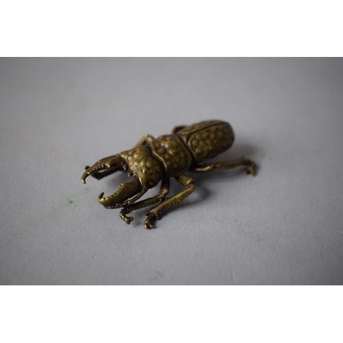 228 - A Bronze Study of a Stag Beetle, 6cms Long