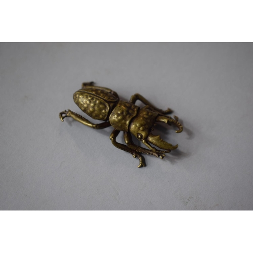 228 - A Bronze Study of a Stag Beetle, 6cms Long