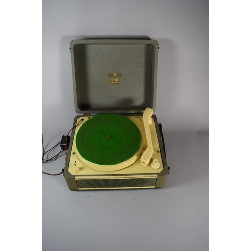 71 - A Vintage His Masters Voice Portable Record Player, 30cms Wide
