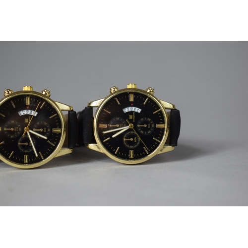 234 - Three Modern Gents Wrist Watches with Leather Straps