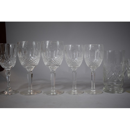 302 - A Collection of Cut Glass Drinking Glasses to include Waterford Wine Glasses Etc.