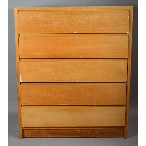 442 - A 1970's Five Drawer Bedroom Chest, 92cm Wide