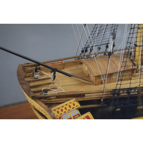 29 - A Large Hand Built Scale Model of The Wooden Fighting Ship HMS Superb, a 74 Gun Ship Designed by Sir... 