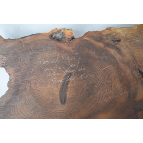158 - An Irish Bog Yew Wood 'Cremabh Stone' Carving with Beeswax Finish Signed K. Casey 2006 Together with... 
