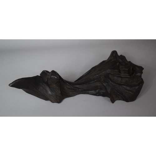 158 - An Irish Bog Yew Wood 'Cremabh Stone' Carving with Beeswax Finish Signed K. Casey 2006 Together with... 