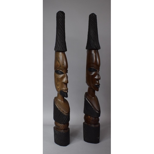 167 - A Pair of African Tribal Souvenir Carvings, 59cm High