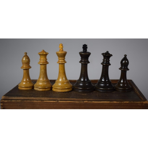 94 - A Vintage Wooden Chess Set, The King 6.5cm High, complete.