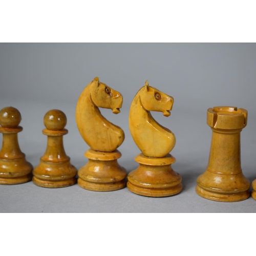 94 - A Vintage Wooden Chess Set, The King 6.5cm High, complete.