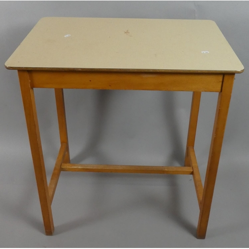 107 - A Mid 20th Century Formica Topped Rectangular Kitchen Side Table, 68cm Wide