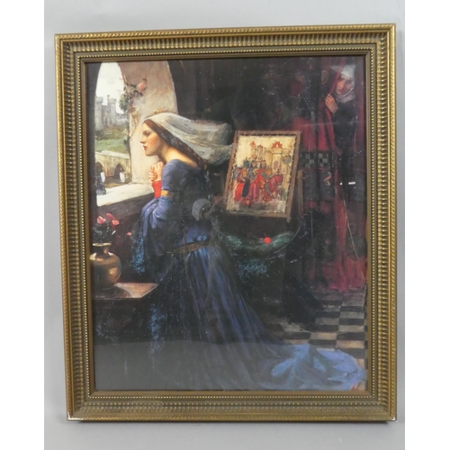 119 - A Gilt Framed Pre Raphaelite Print after Waterhouse, Fair Rosamund, 49.5cm Wide