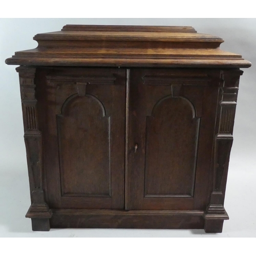 18 - A Large and Impressive Late Victorian Stationery Cabinet with Panelled Front Doors and Hinged Sarcop... 