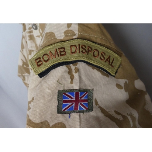 191 - A British Army Tropical/Desert Camouflage Jacket with Bomb Disposal Badge