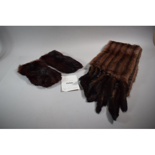 220 - A Fur Stole and a Pair of Fur Gloves