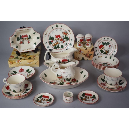 A Collection of Masons Christmas Village Pattern China to include