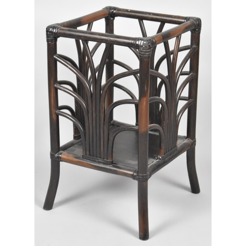 111 - A Modern Bamboo Plant Stand, 31cm Square