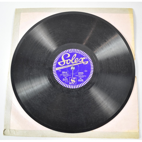 119 - A Rare Solex Vintage 78rpm Two Tune Single Sided Record, the Reverse with Colour Golden Shred Advert... 