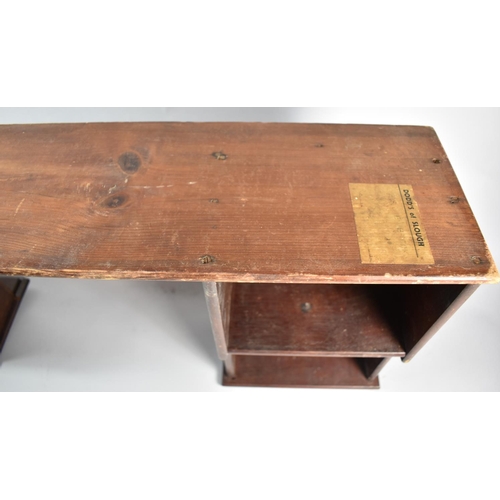 134 - An Edwardian Wall Hanging Four Section Wall Shelf, 76cm Wide