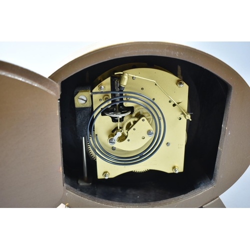 149 - A Mid 20th Century Oval Mantle Clock, Working Order, 23cm wide