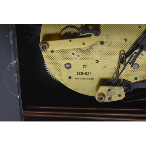 155 - A Mid 20th Century Walnut Mantle Clock, 25cm wide
