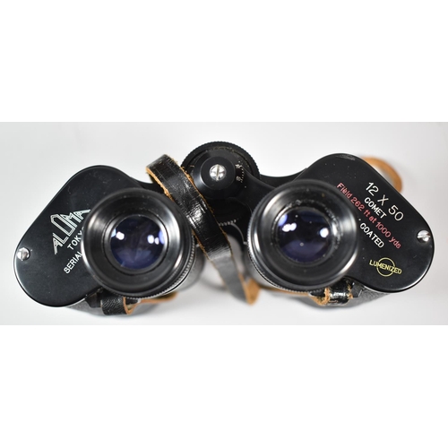 156 - A Leather Cased Pair of Binoculars